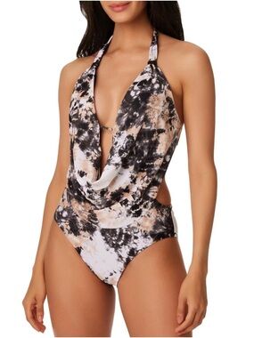 Bar III Women's Wet'N Wild Draped Monokini One-Piece Swimsuit